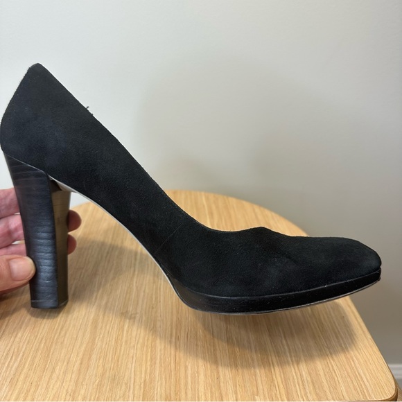 EUC Enzo Angiolini Women's Sz 9 M Black Suede Square Toe 3.75” Pumps Heels - Picture 6 of 10